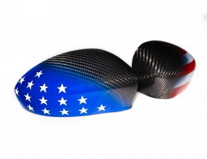 FIAT 500 Mirror Covers - Carbon Fiber - American Flag 